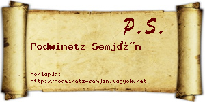 Podwinetz Semjén névjegykártya